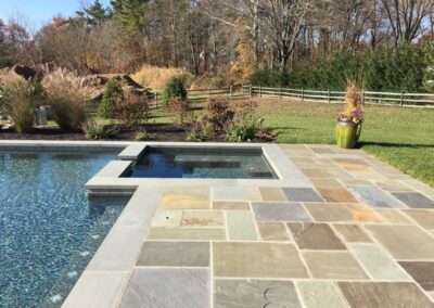 Pool with spa and bluestone