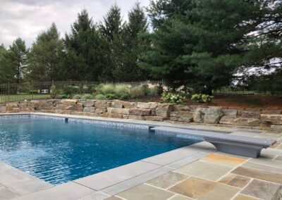 Diving board, boulder wall