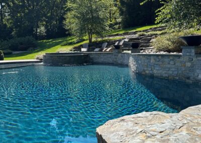 Fire bowl, dive rock, raised beam