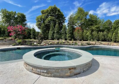 Swimming pool with spa