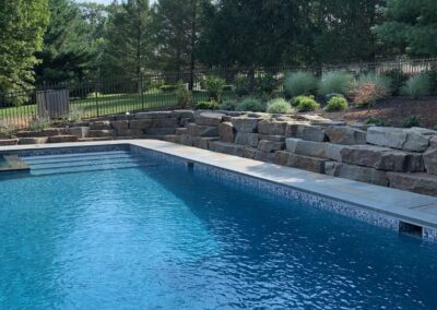 Pool, boulder wall