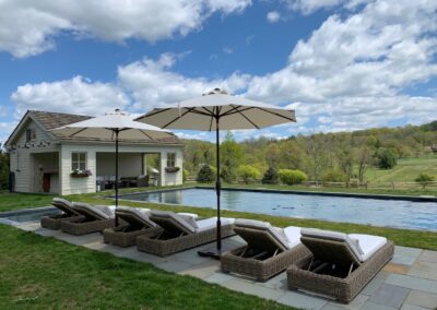 Swimming pool with cabana