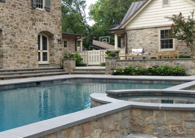 Wall, spa, stonework