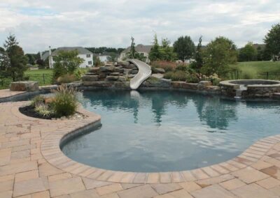 Pool, spa, flume